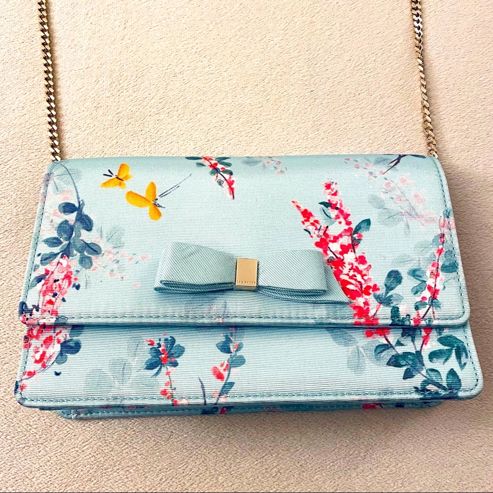NWOT Ted Baker Light Blue Floral Crossbody